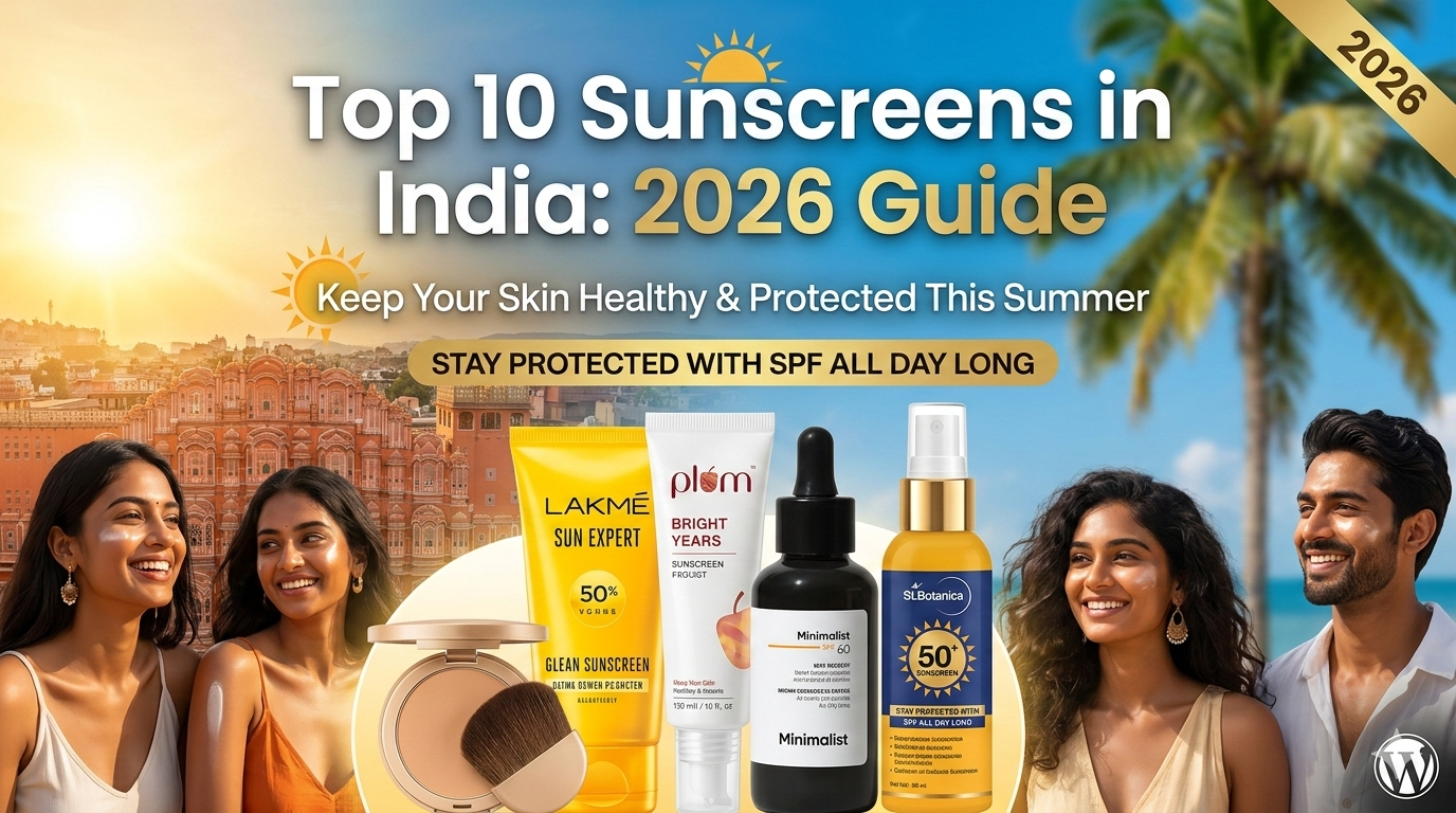 Top 10 Sunscreens in India for Summer 2026 with SPF 30 to SPF 75 for all skin types